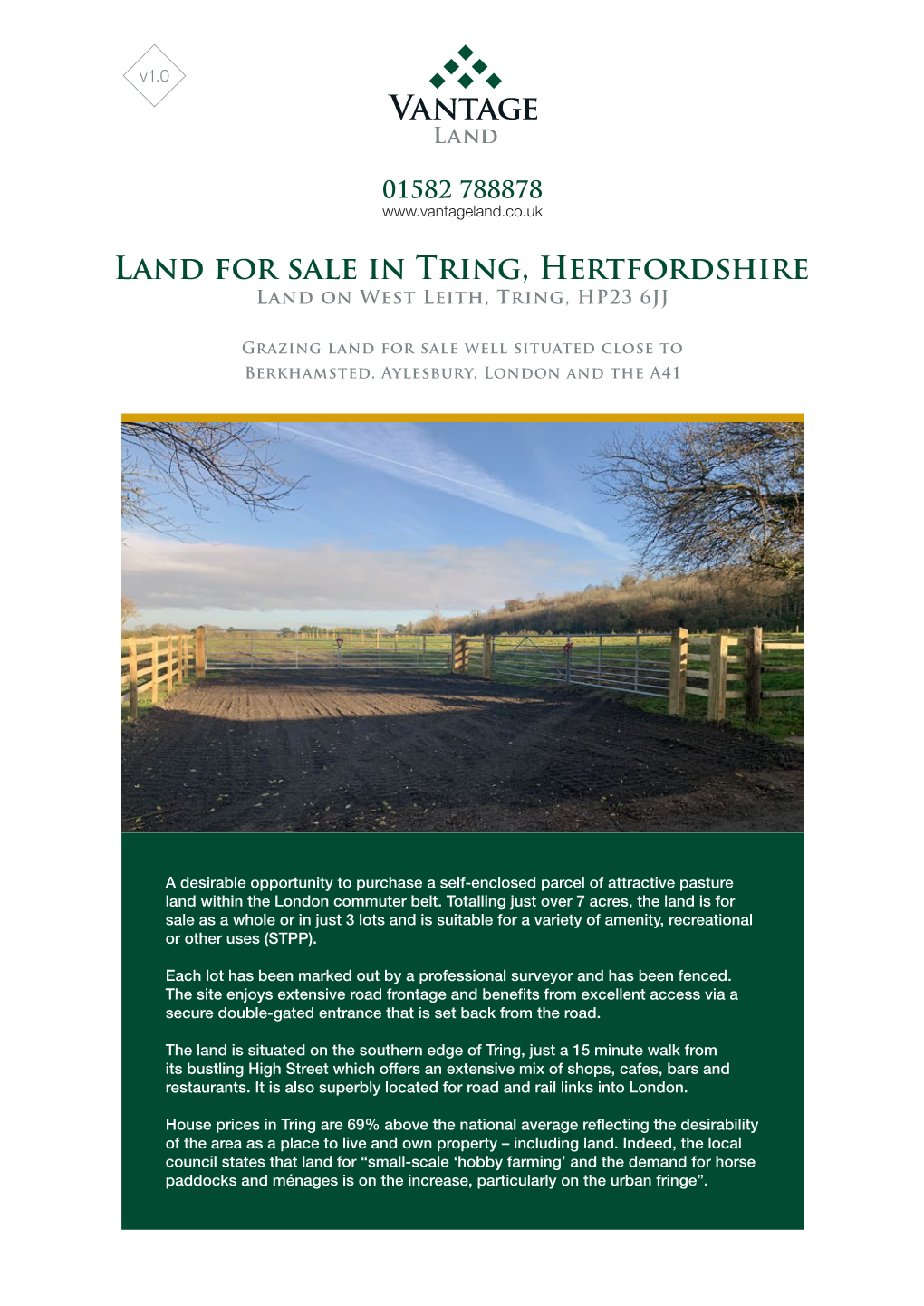 Land for Sale in Tring, Hertfordshire Land on West Leith, Tring, HP23 6JJ