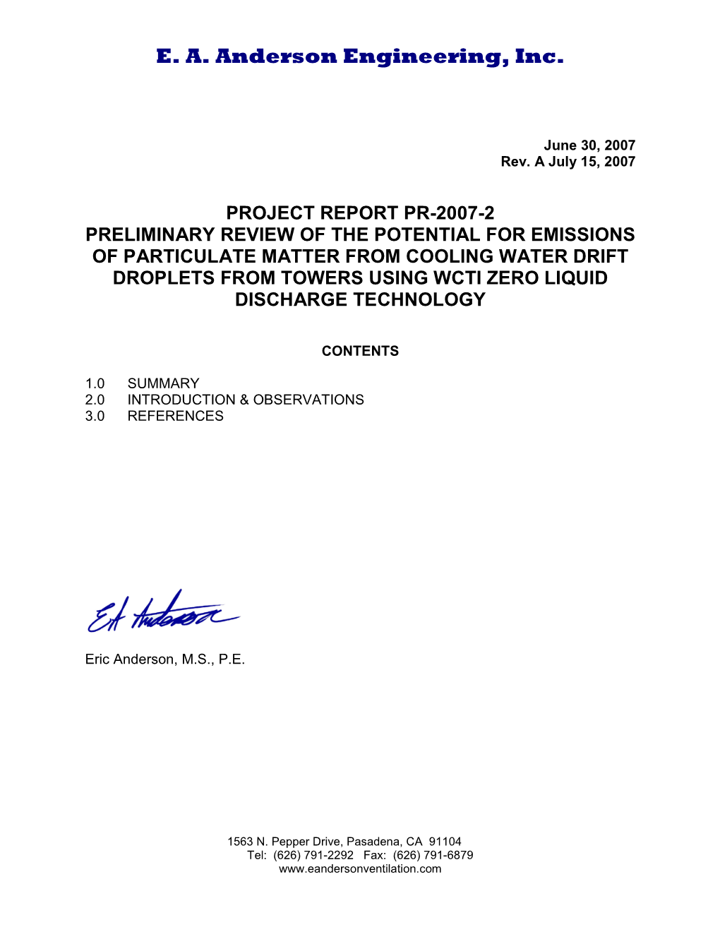 Review of Potential PM Emissions from Cooling Tower Drift When