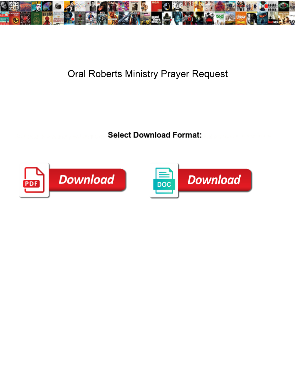 Oral Roberts Ministry Prayer Request