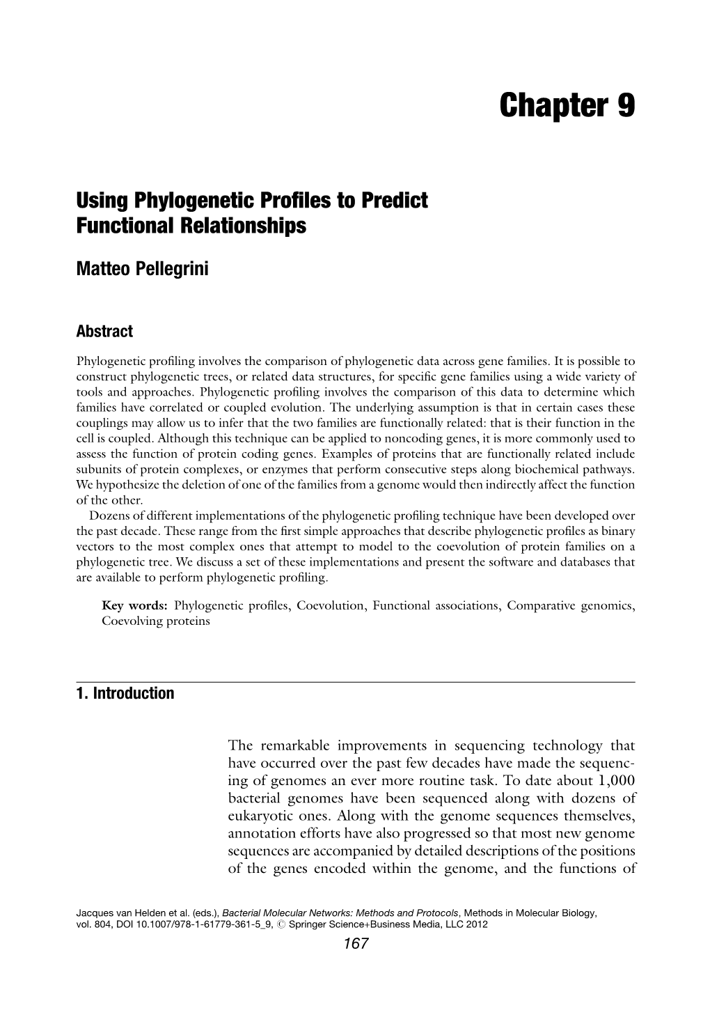 Pellegrini M. Using Phylogenetic Profiles To