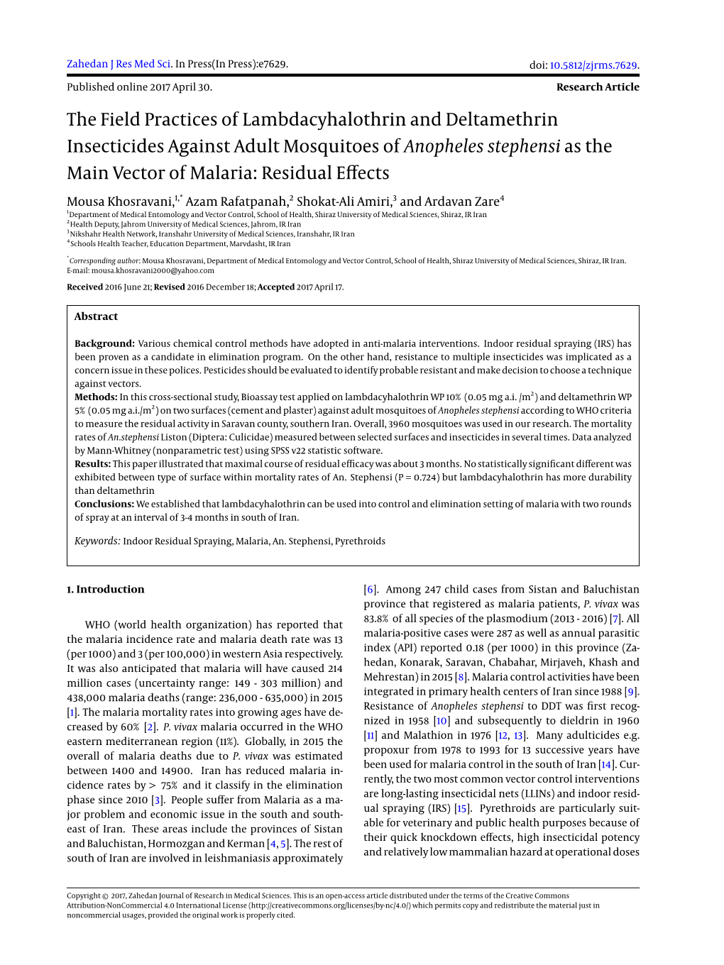 The Field Practices of Lambdacyhalothrin And