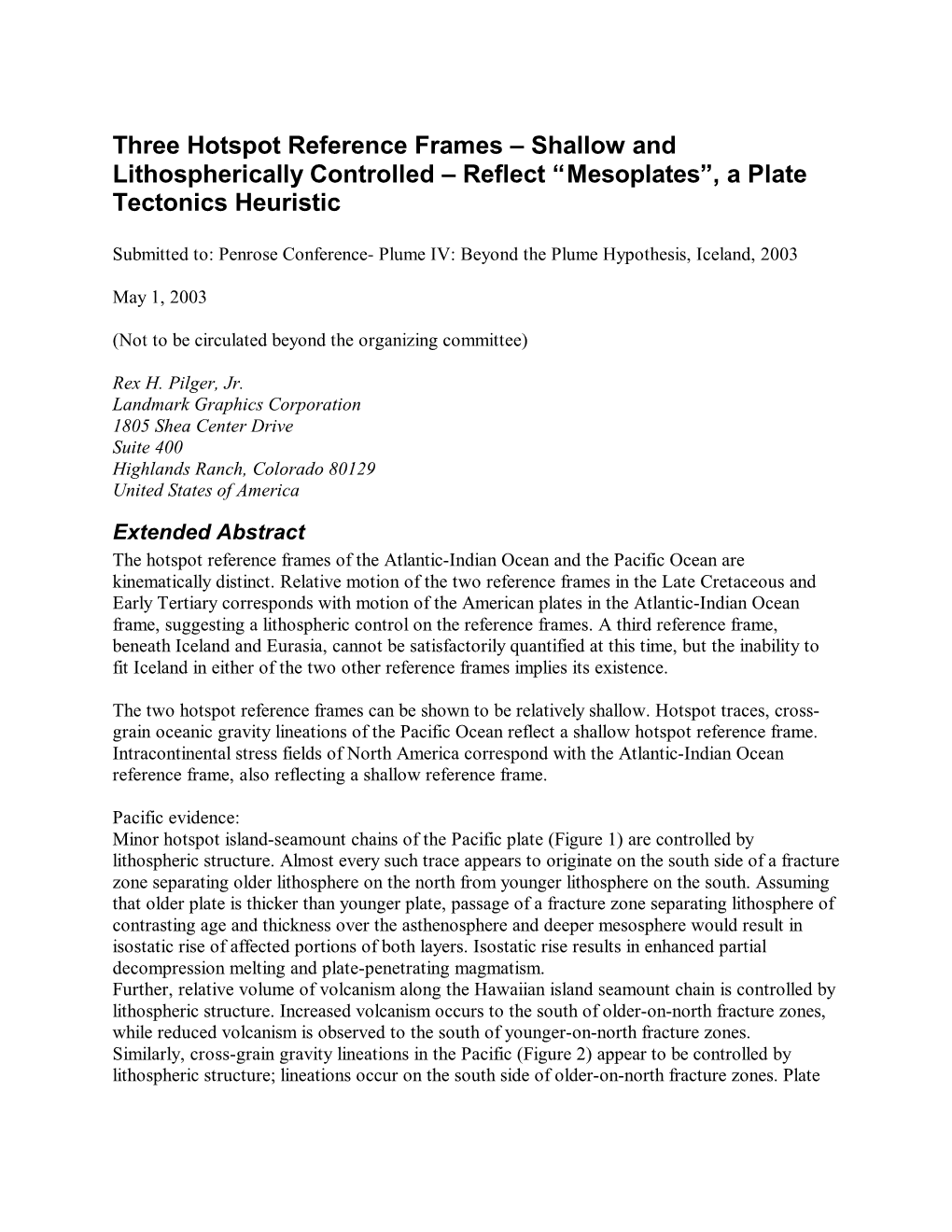 Three Hotspot Reference Frames – Shallow and Lithospherically Controlled – Reflect “Mesoplates”, a Plate Tectonics Heuristic