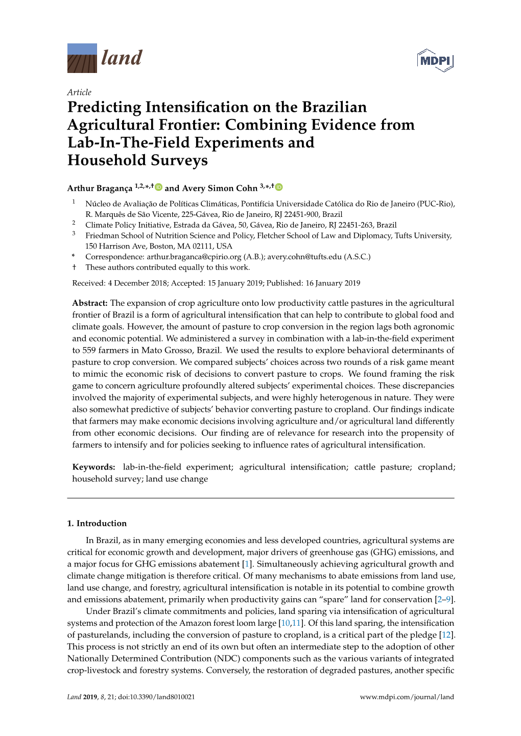 Predicting Intensification on the Brazilian Agricultural Frontier