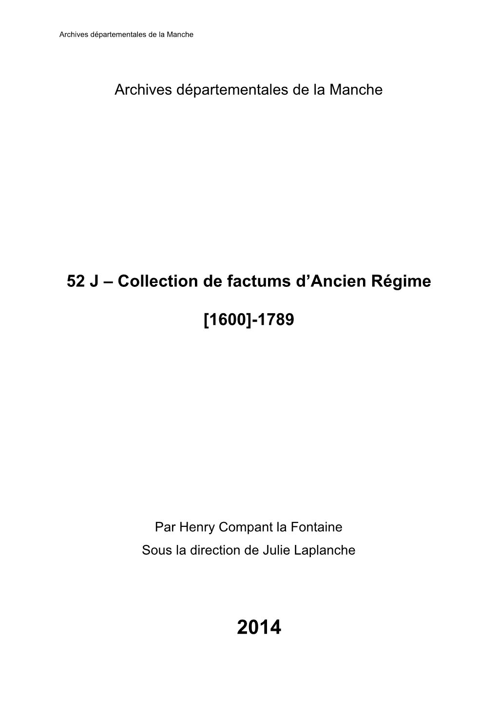 Collection De Factums D'ancien Régime [1600]-1789