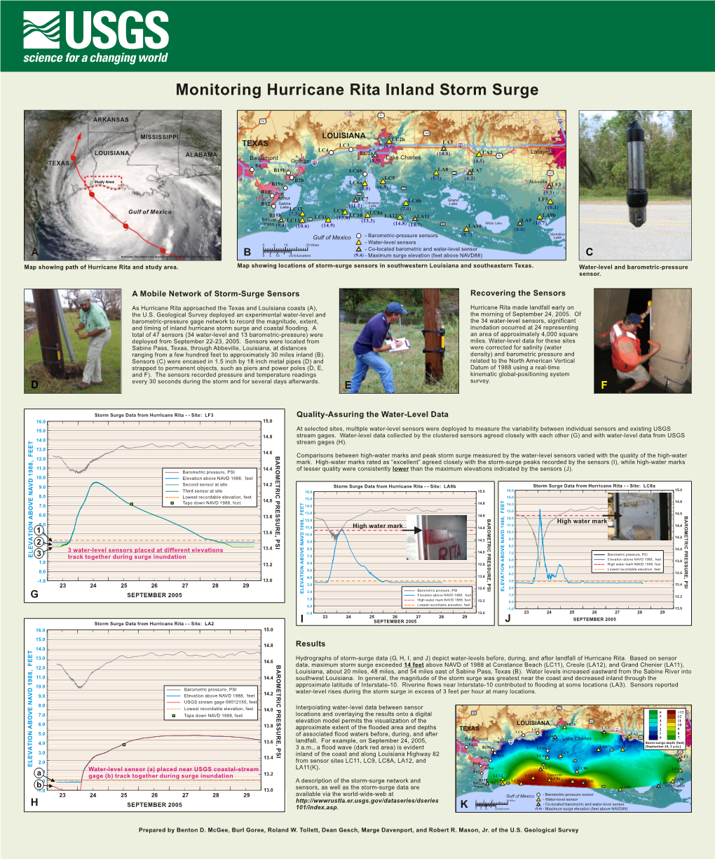 Monitoring Hurricane Rita Inland Storm Surge