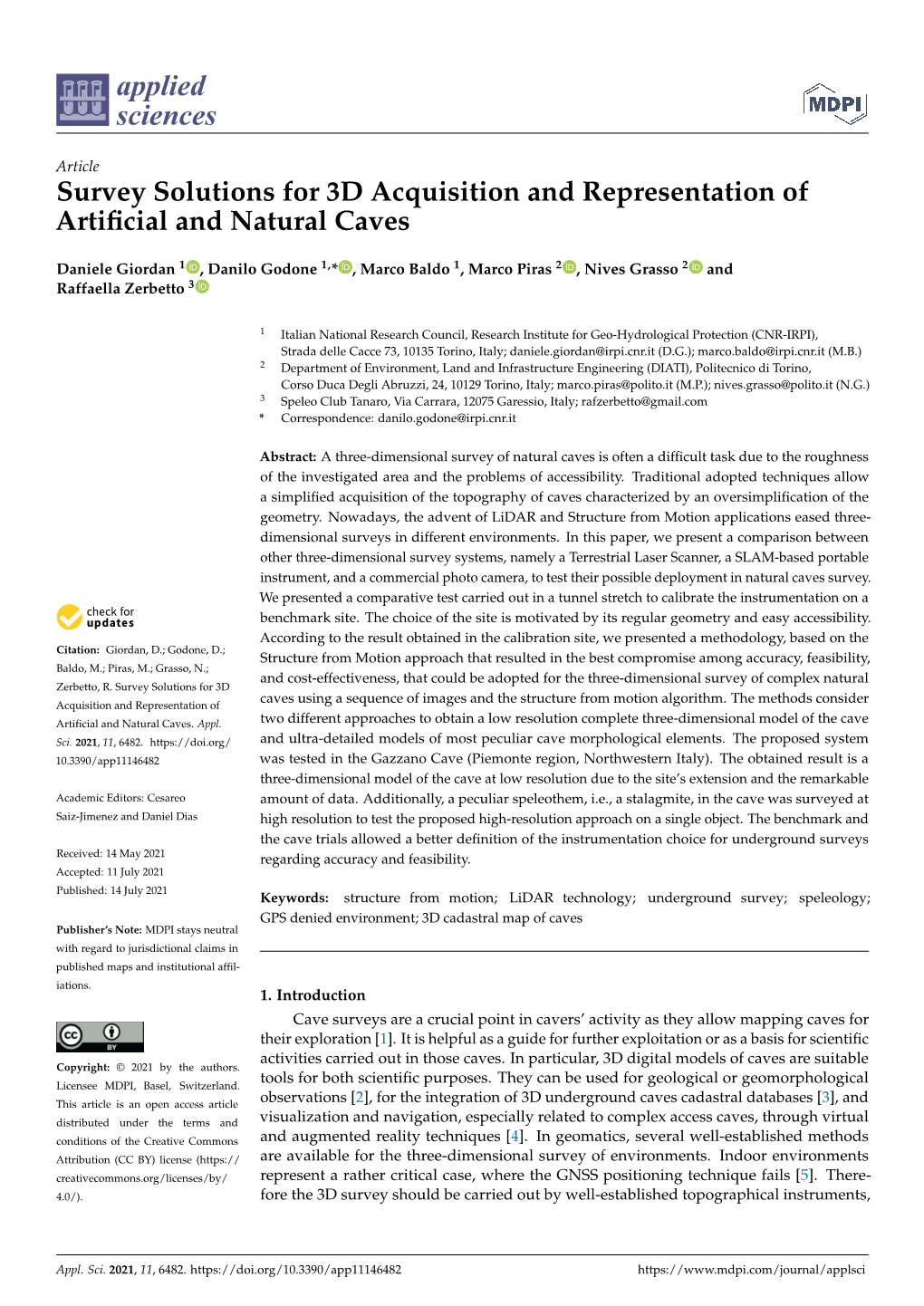 Survey Solutions for 3D Acquisition and Representation of Artificial And