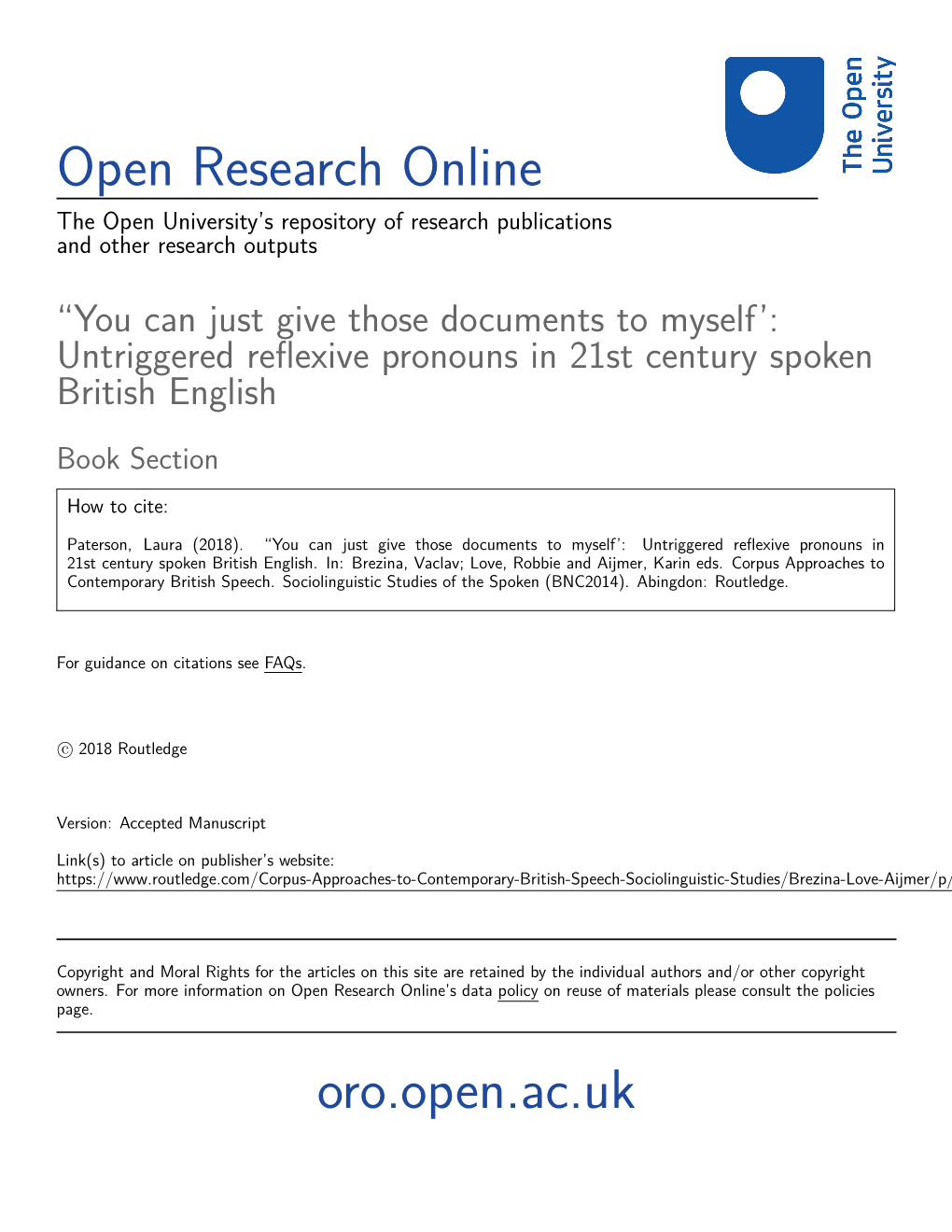 Open Research Online Oro.Open.Ac.Uk