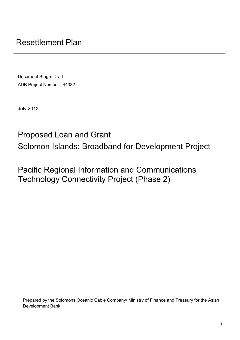 Solomon Islands: Broadband for Development Project