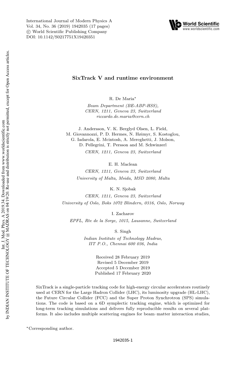 Sixtrack V and Runtime Environment