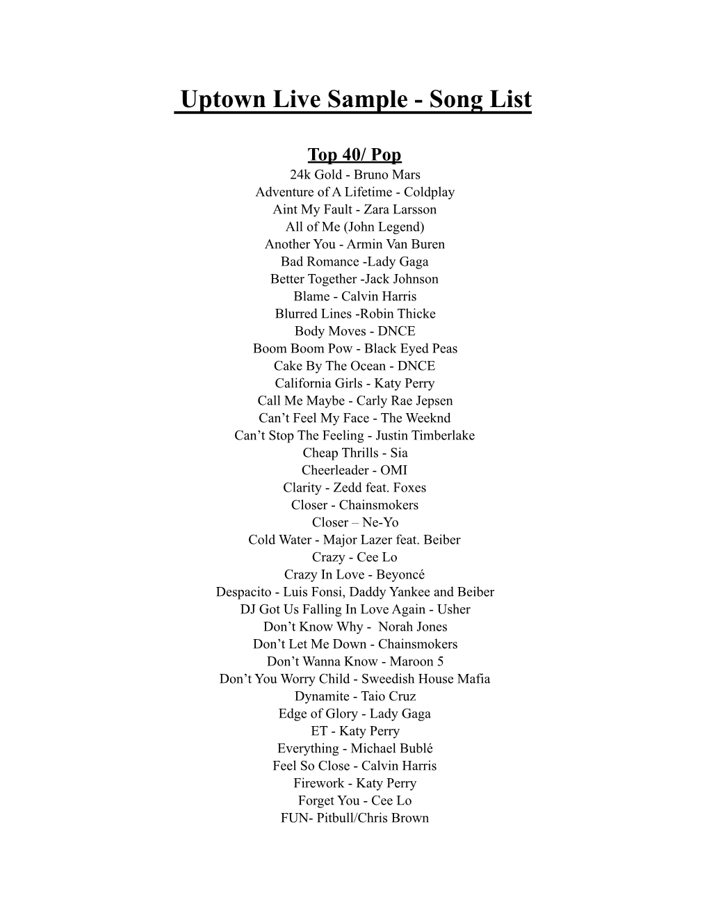 Uptownlive.Song List Copy.Pages