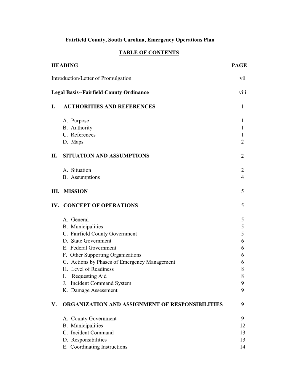 Table of Contents