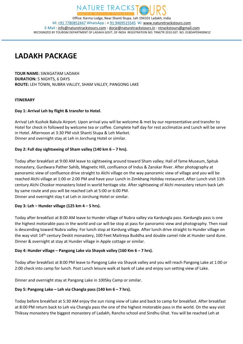 Ladakh Package