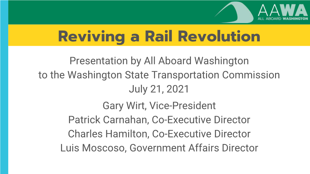 Reviving a Rail Revolution