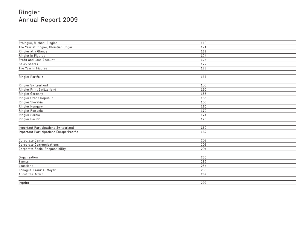 Ringier Annual Report 2009