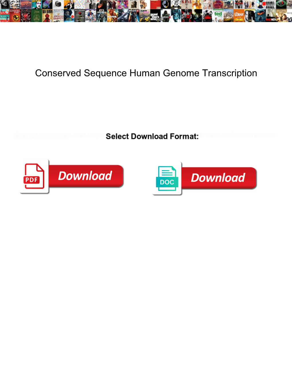 Conserved Sequence Human Genome Transcription