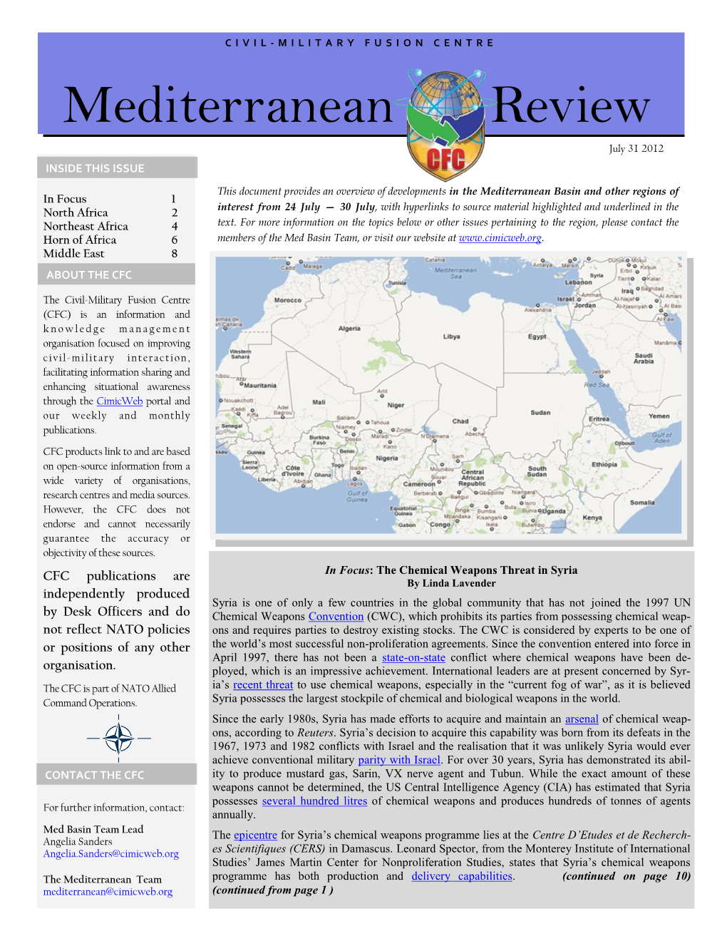 Mediterranean Review July 31 2012 INSIDE THIS ISSUE