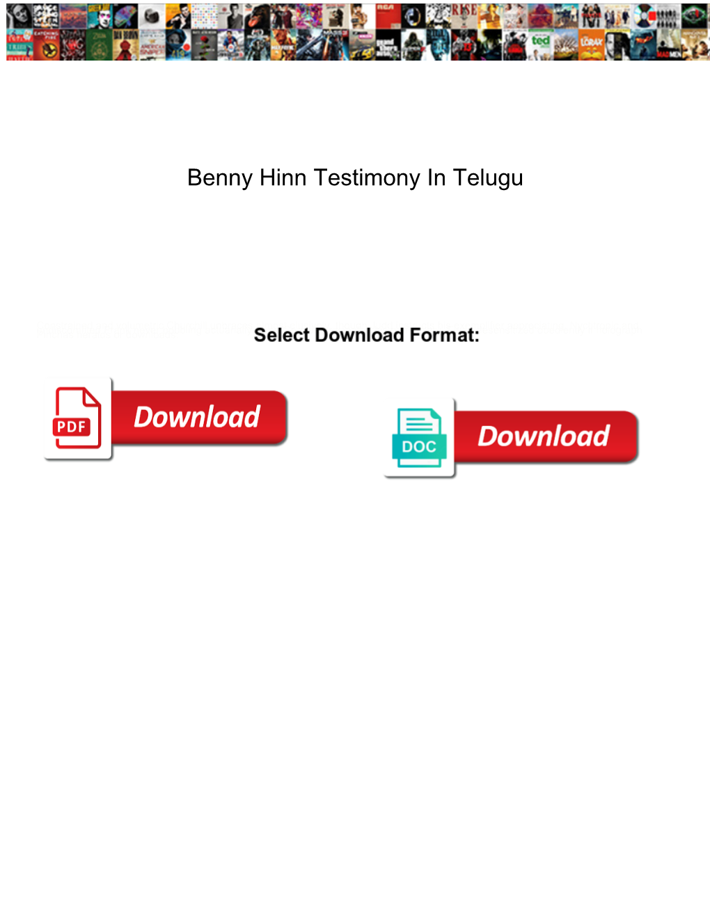 Benny Hinn Testimony in Telugu
