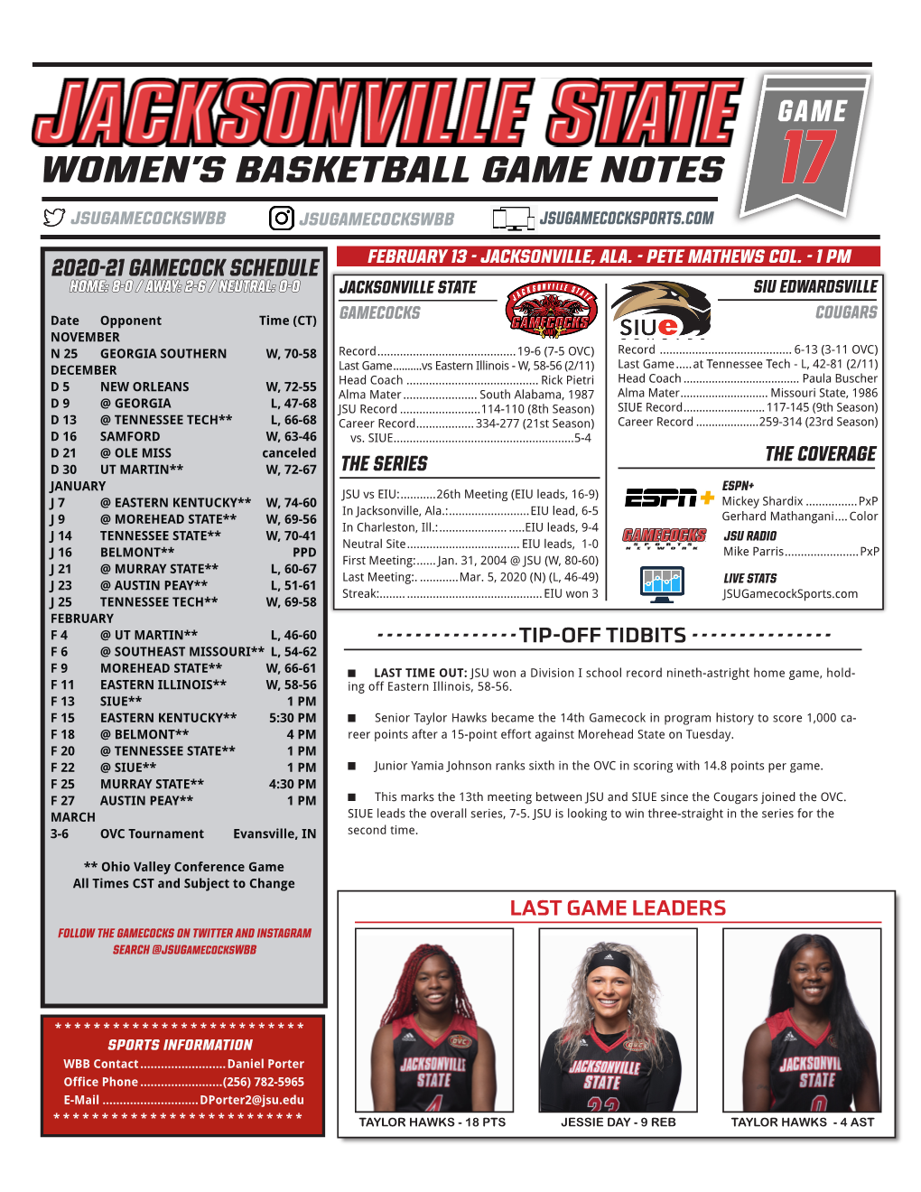 Women's Basketball Game Notes