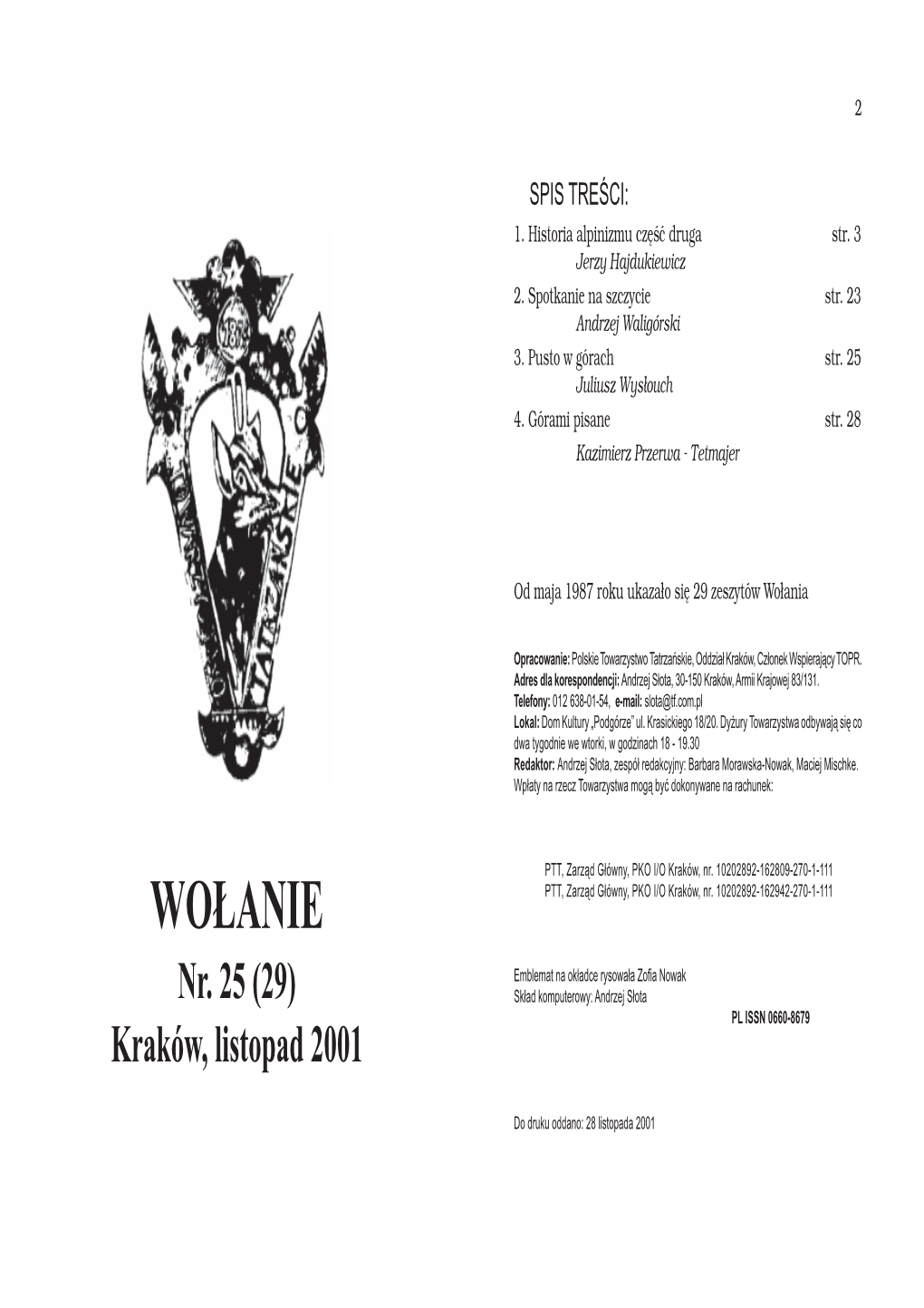 Wołanie 29-2001 Listopad