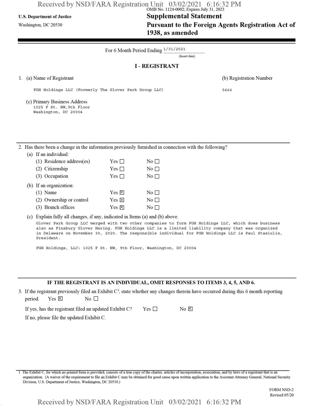 Received by NSD/FARA Registration Unit 03/02/2021 6:16:32 PM Received by NSD/FARA Registration Unit 03/02/2021 6:16:32 PM (PAGE 2)