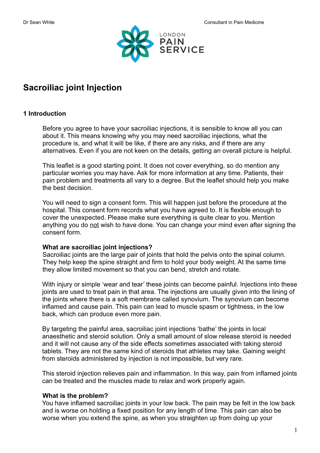 Sacroiliac Joint Injection