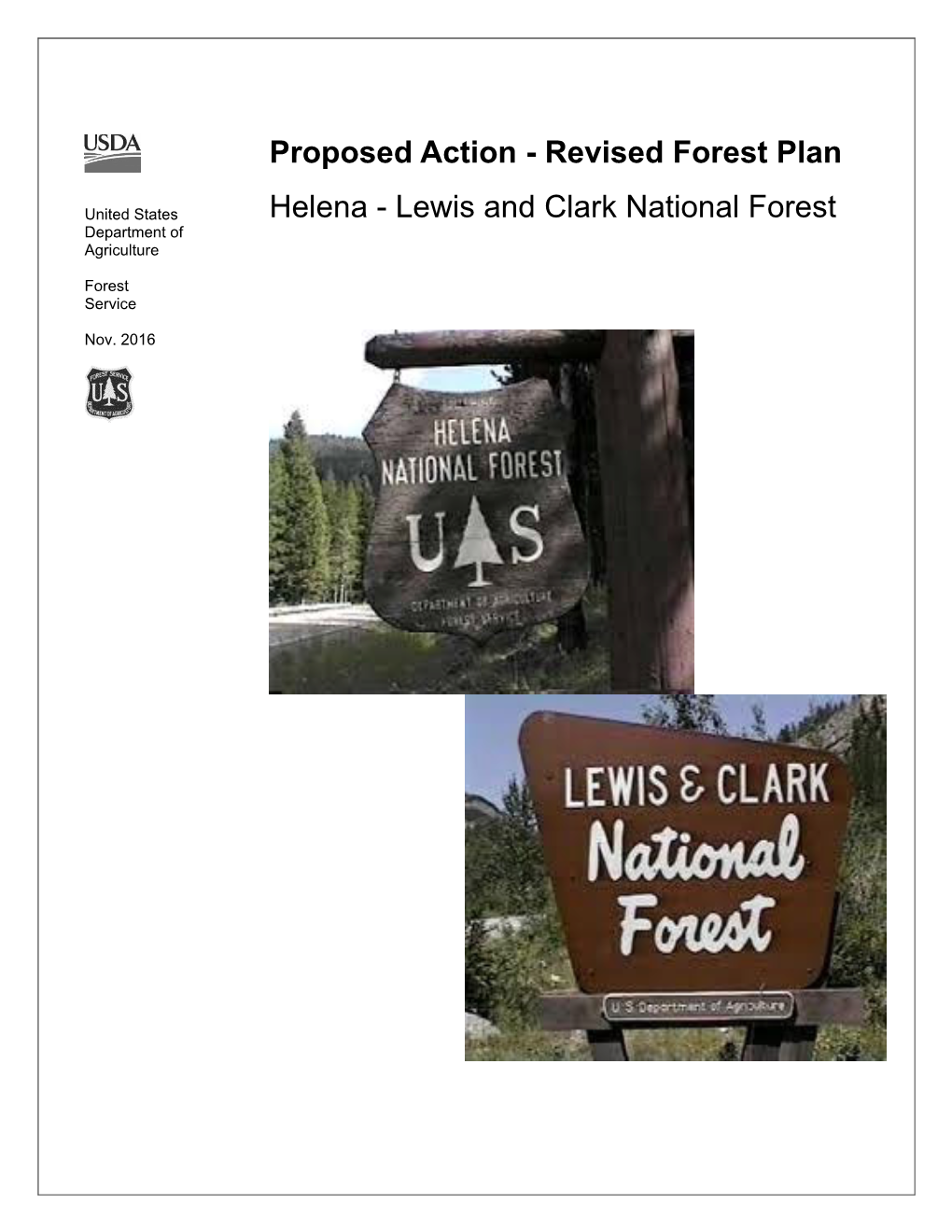 Proposed Action - Revised Forest Plan