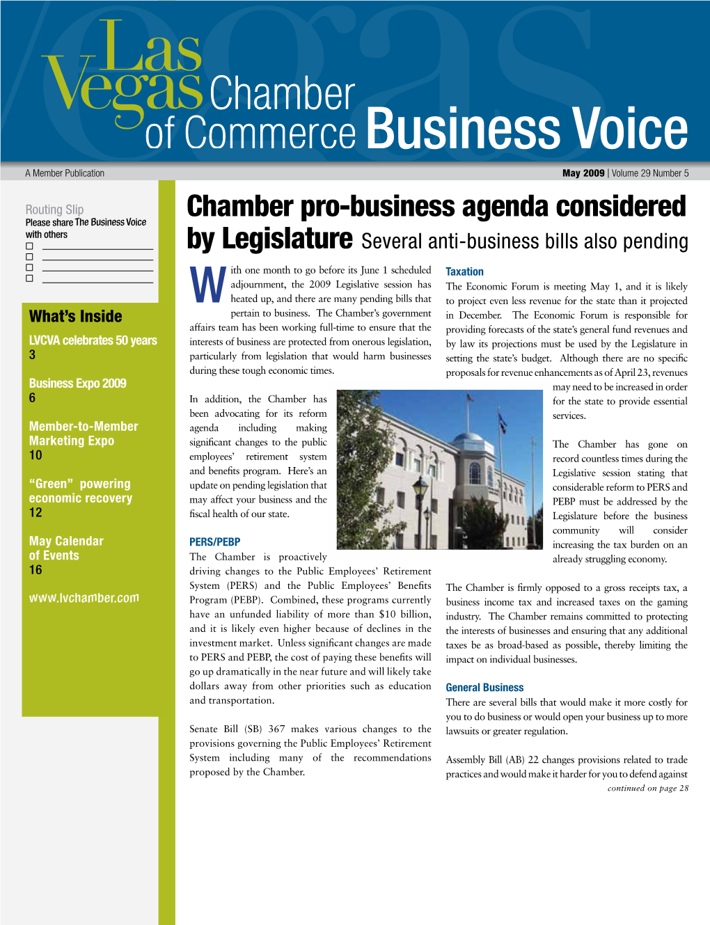 Business Voice a Member Publication May 2009 | Volume 29 Number 5