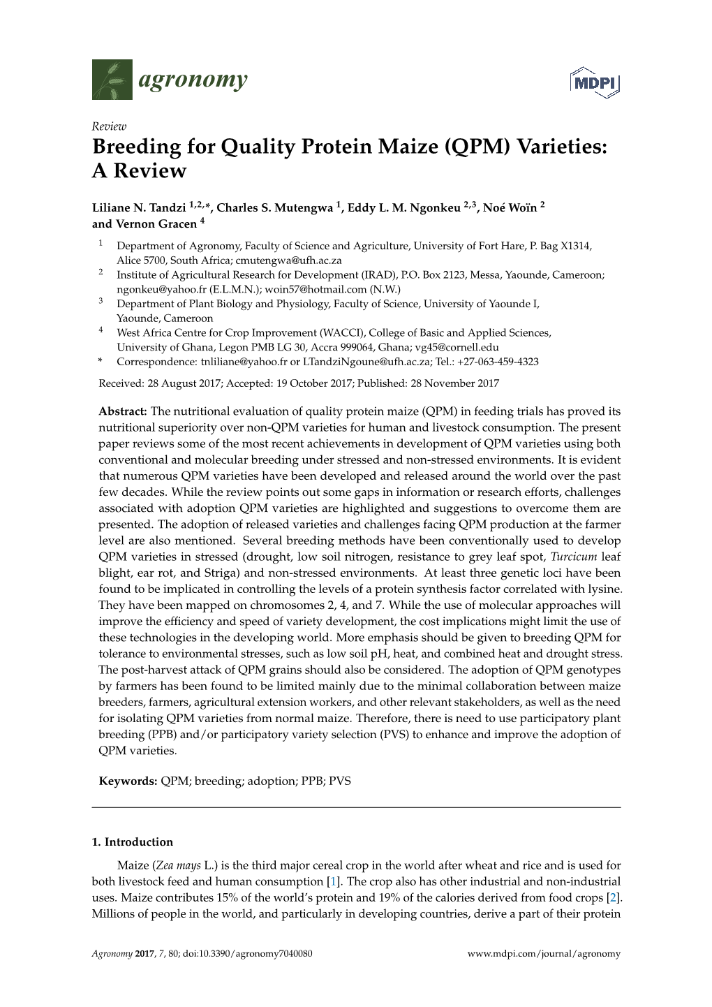 Breeding for Quality Protein Maize (QPM) Varieties: a Review