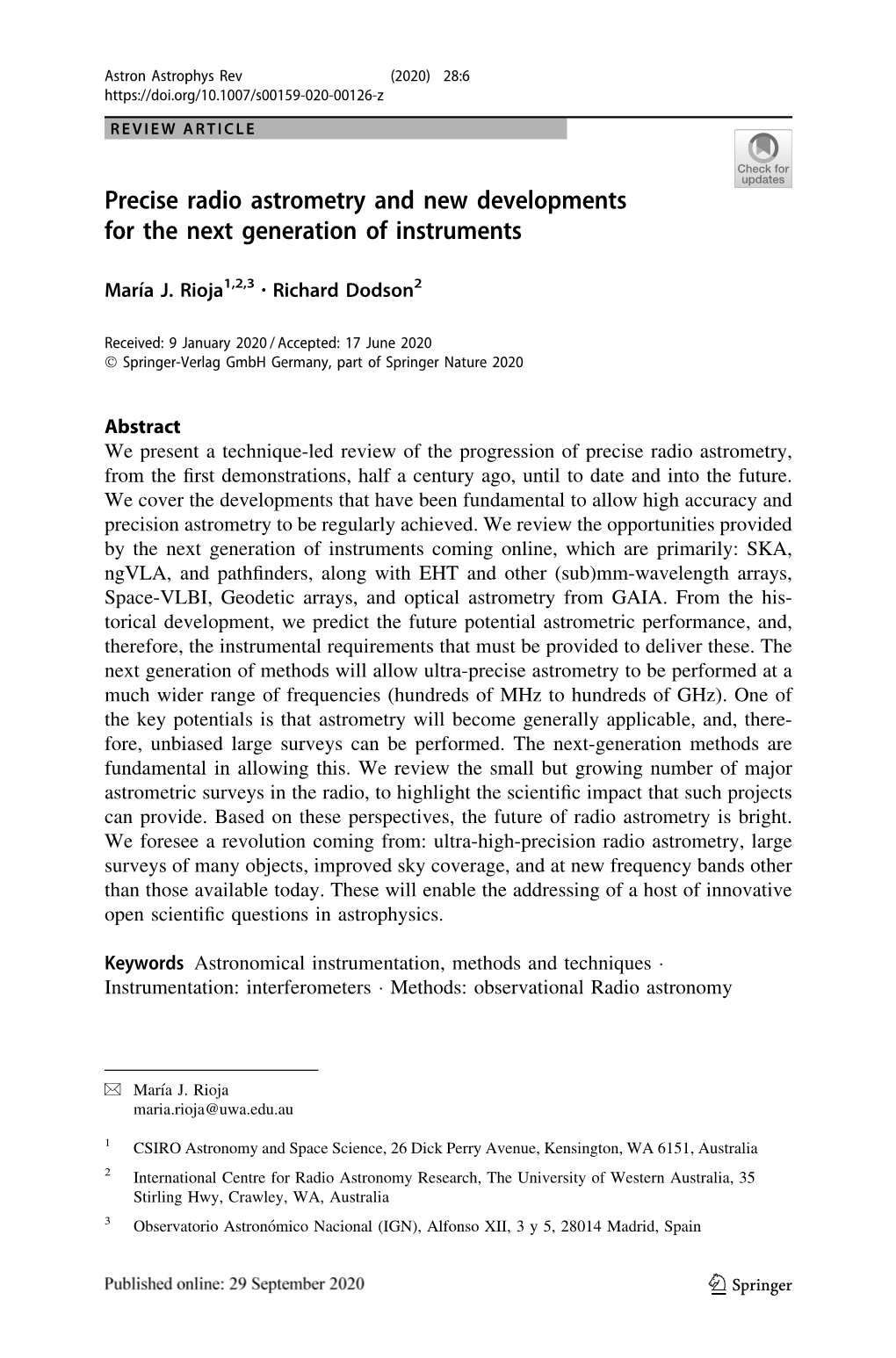 1 0929 Rioja Dodson__Precise Radio Astrometry.Pdf