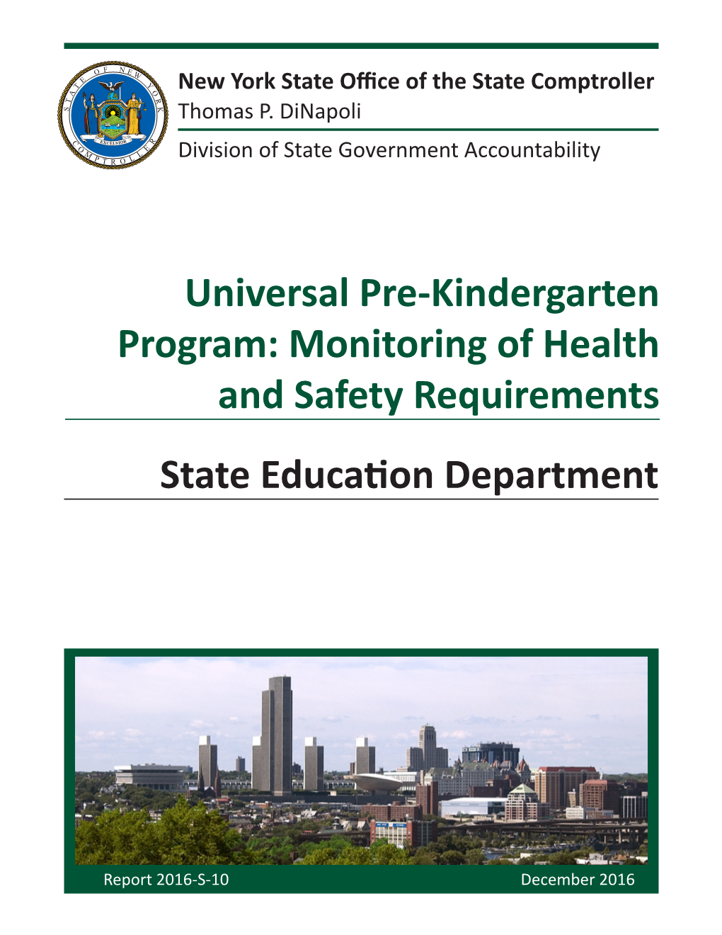 State Education Department: Universal Pre-Kindergarten Program