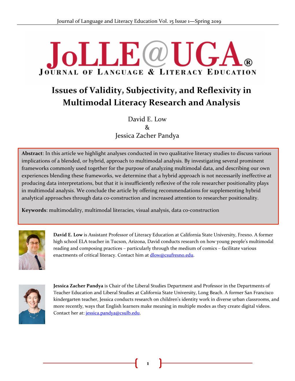 Issues of Validity, Subjectivity, and Reflexivity in Multimodal Literacy Research and Analysis