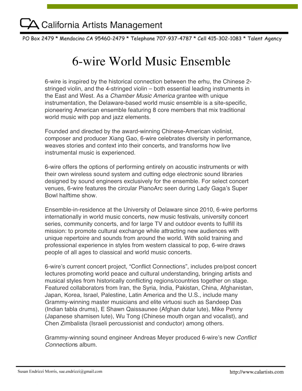 6-Wire World Music Ensemble