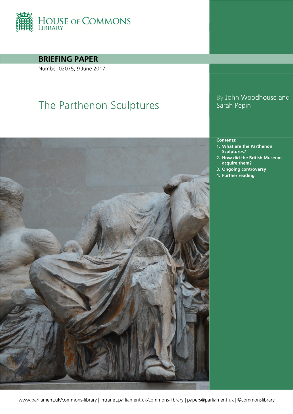 The Parthenon Sculptures Sarah Pepin