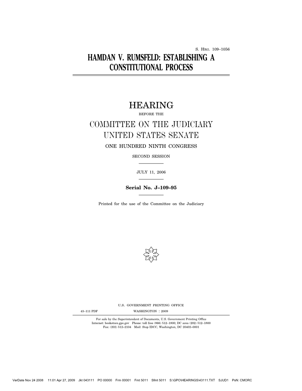 Hamdan V. Rumsfeld: Establishing a Constitutional Process