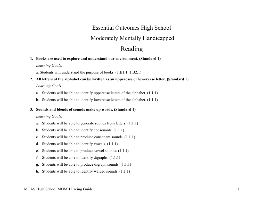 Essential Outcomes High School