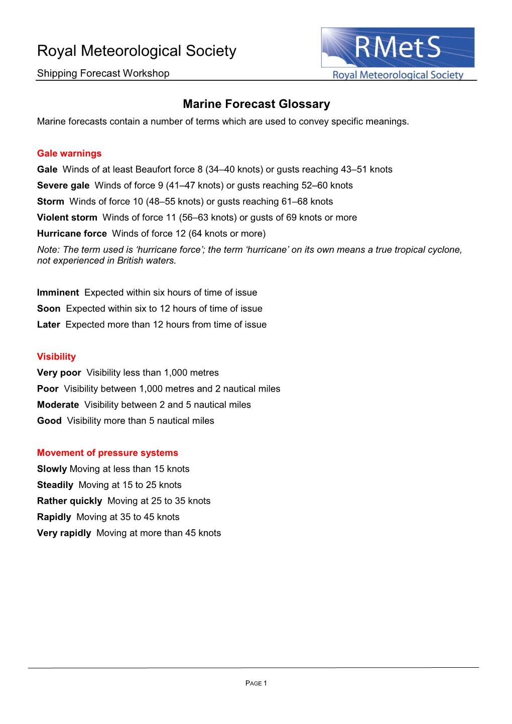 Shipping Forecast Task Sheet V2