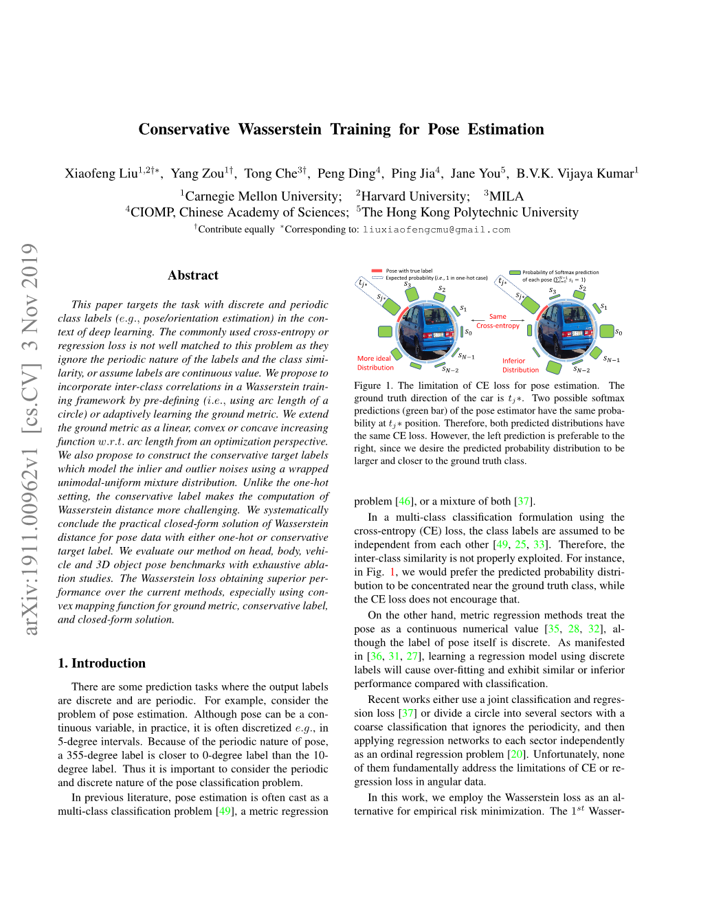 Arxiv:1911.00962V1 [Cs.CV] 3 Nov 2019 Though the Label of Pose Itself Is Discrete