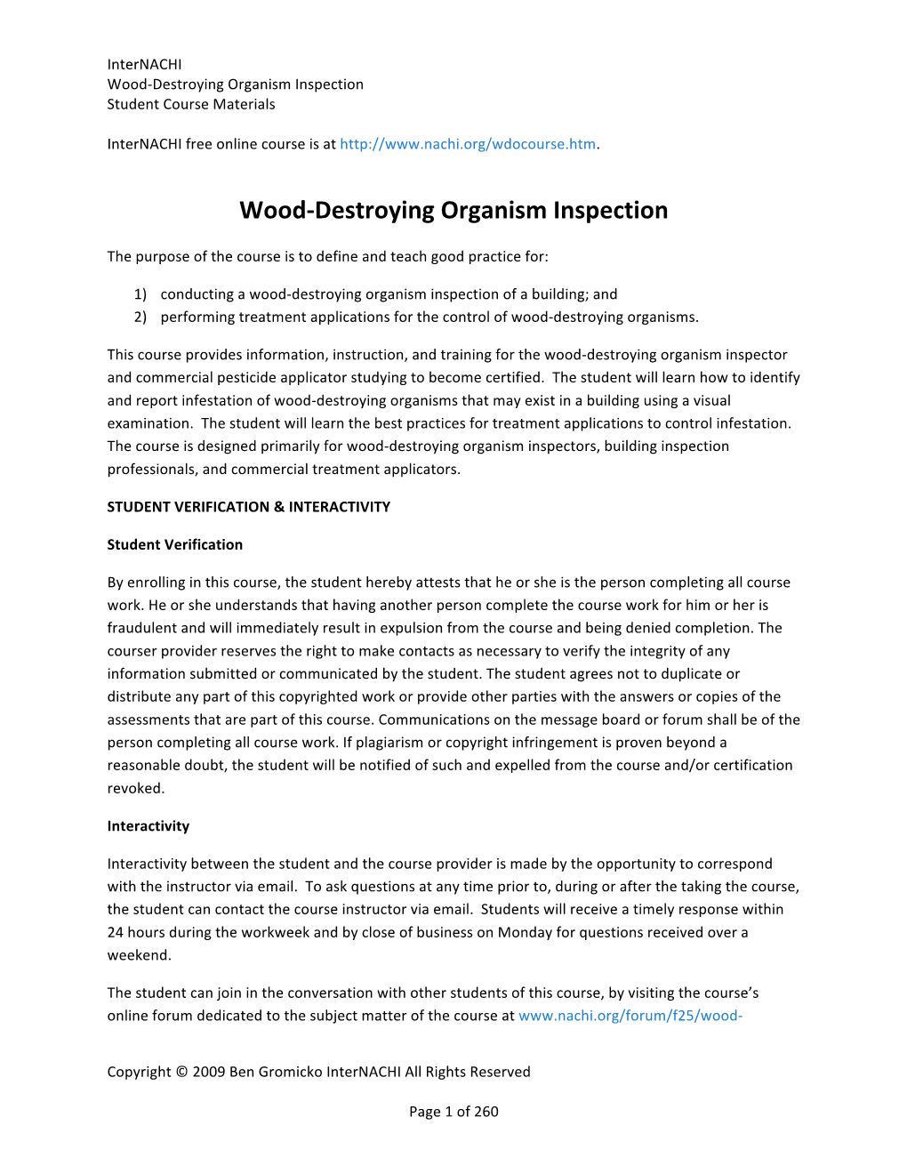 Wood-‐Destroying Organism Inspection