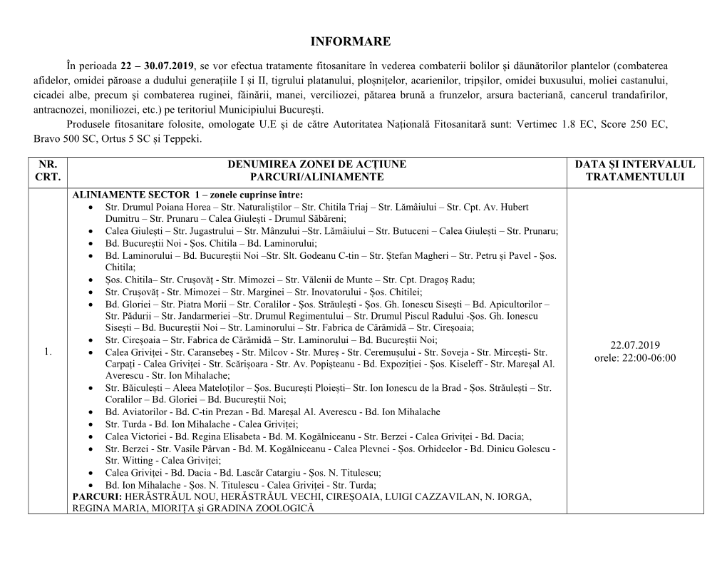 Perioada 22-30.07.2019