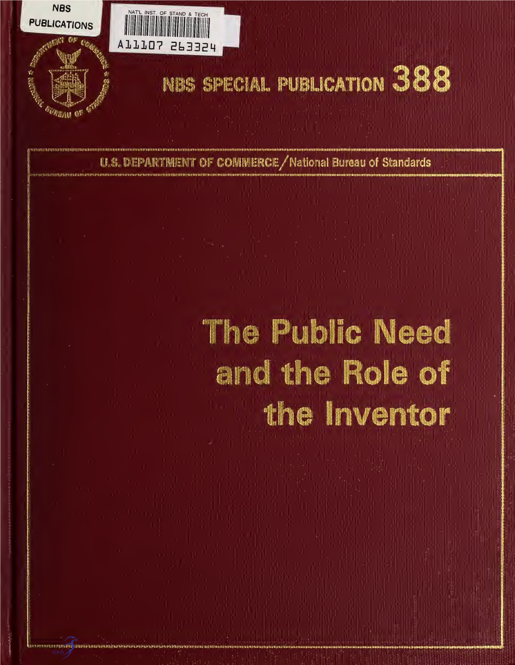 The Public Need and the Role of the Inventor