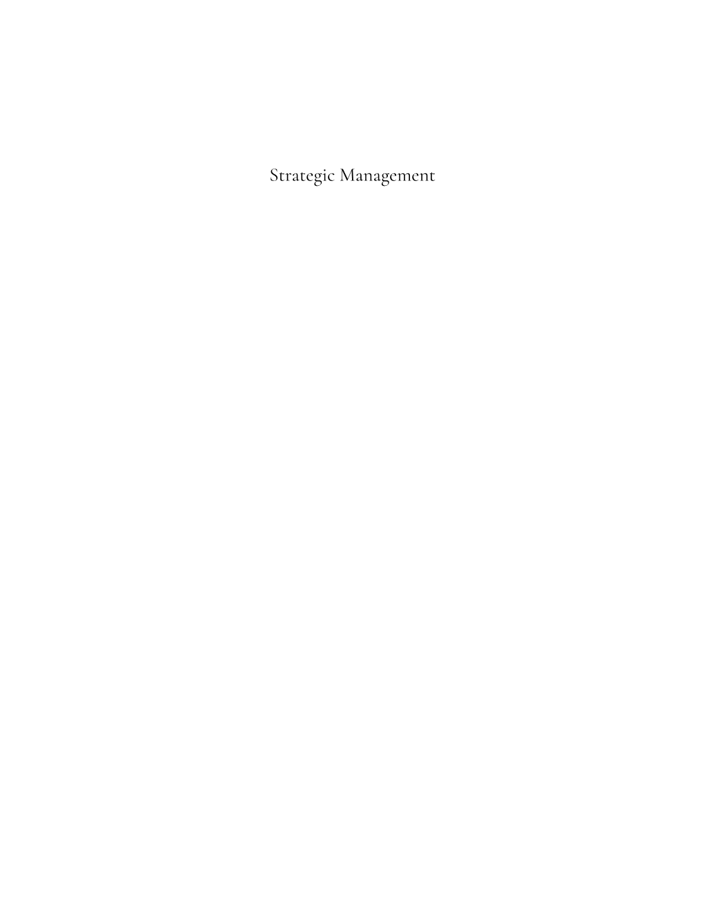 Strategic Management