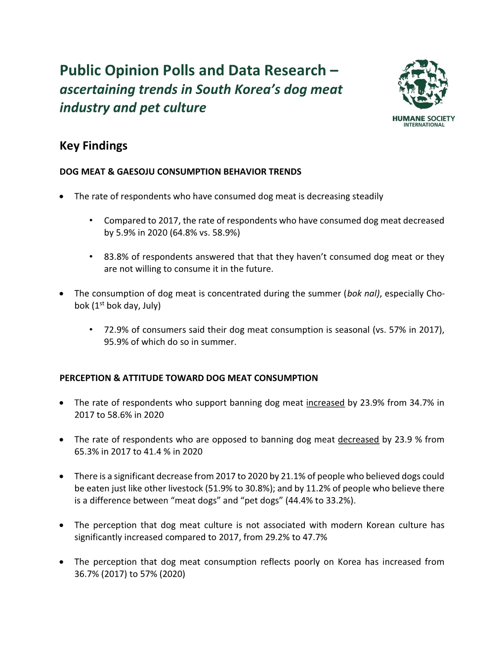 Opinion Polls and Data Research – Ascertaining Trends in South Korea’S Dog Meat Industry and Pet Culture