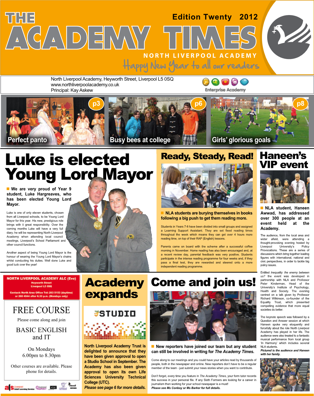 North Liverpool Academy 2012 Ed 20 Page 1