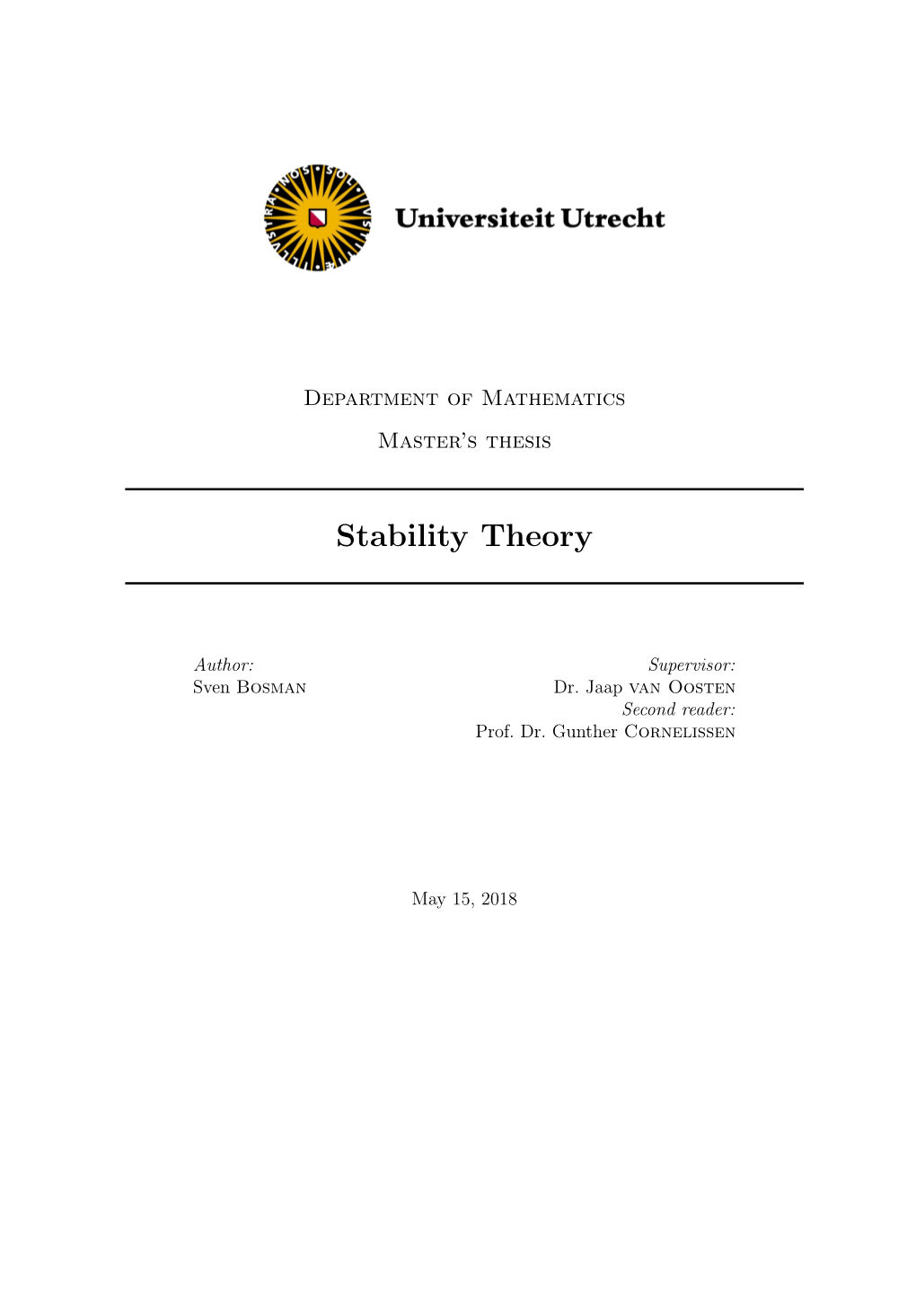 Stability Theory