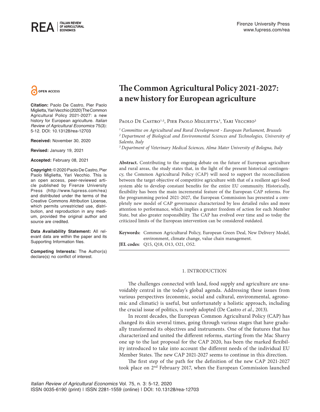 The Common Agricultural Policy 2021-2027