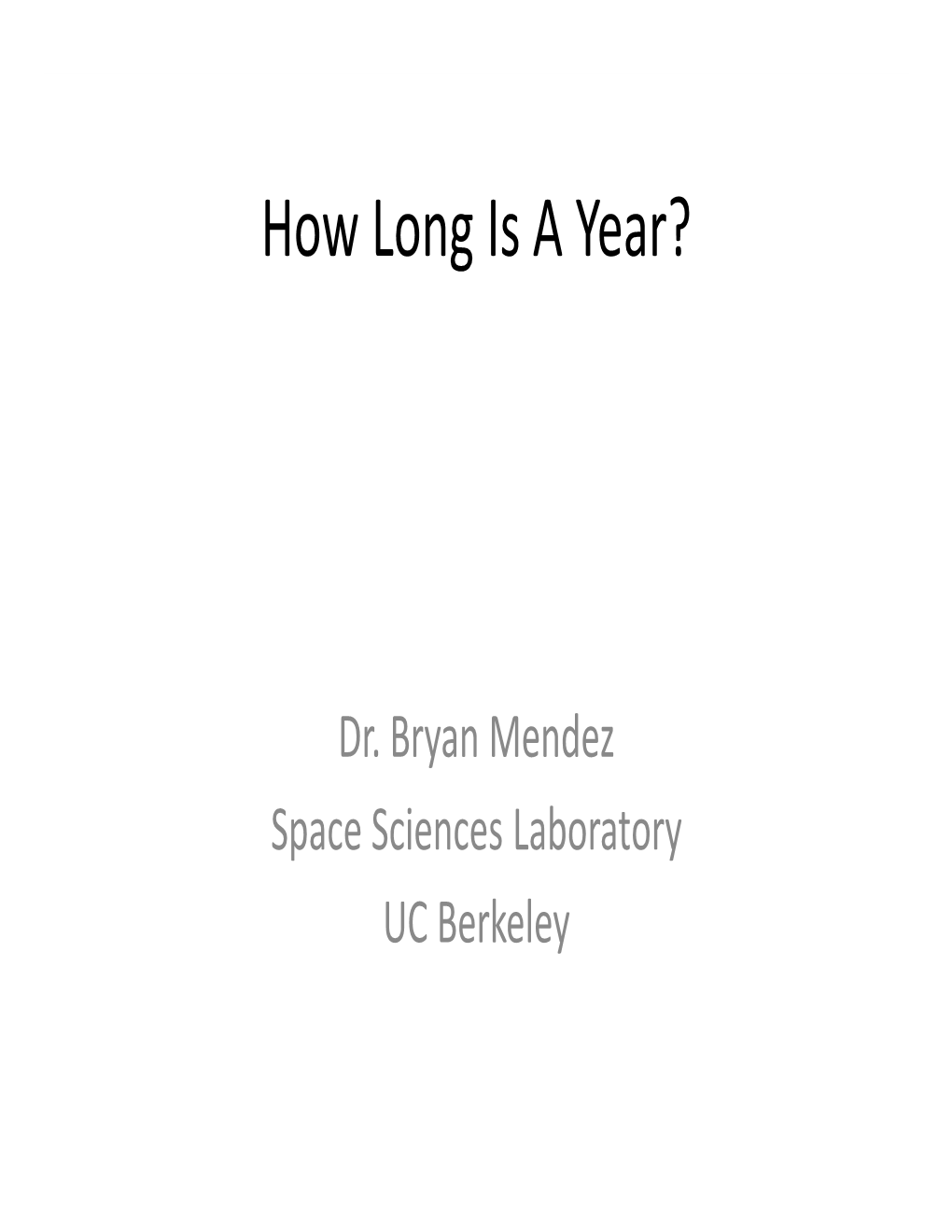 How Long Is a Year.Pdf