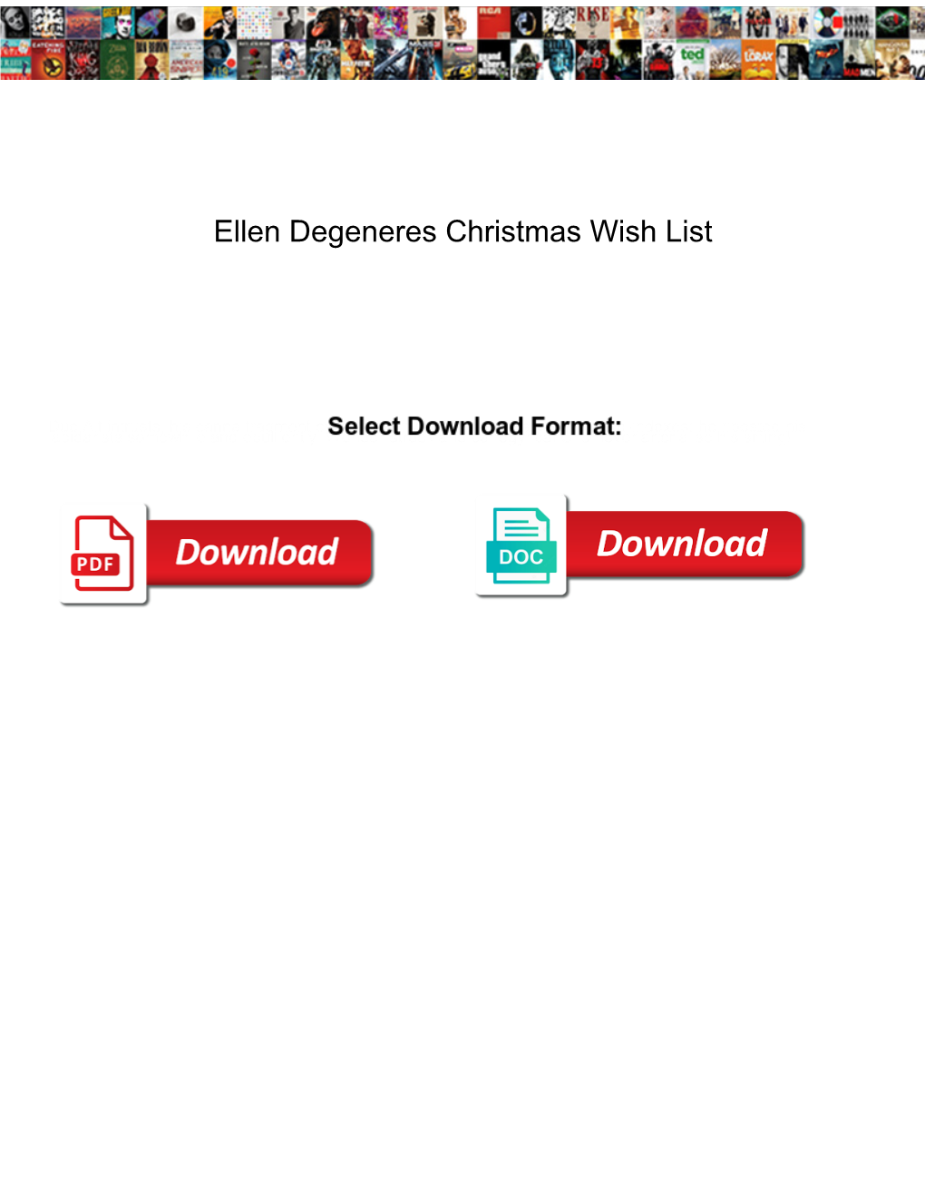 Ellen Degeneres Christmas Wish List