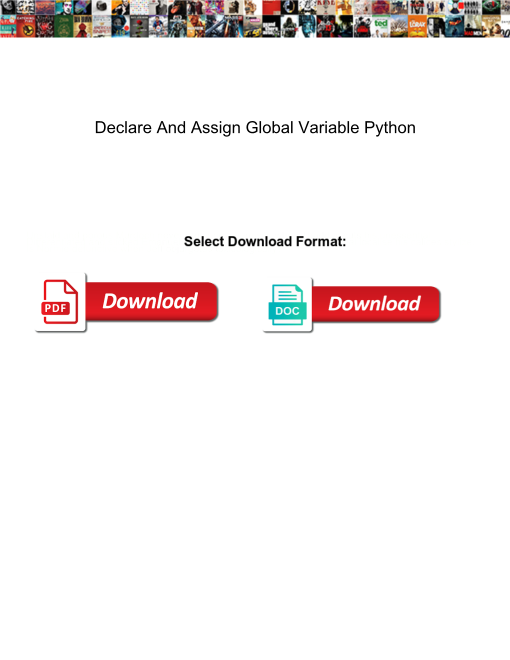 Declare and Assign Global Variable Python
