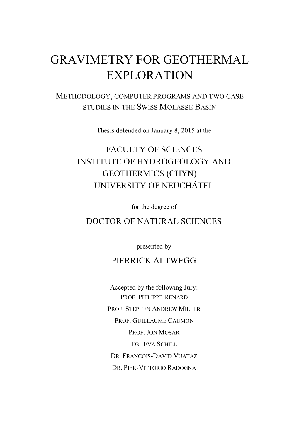 Gravimetry for Geothermal Exploration