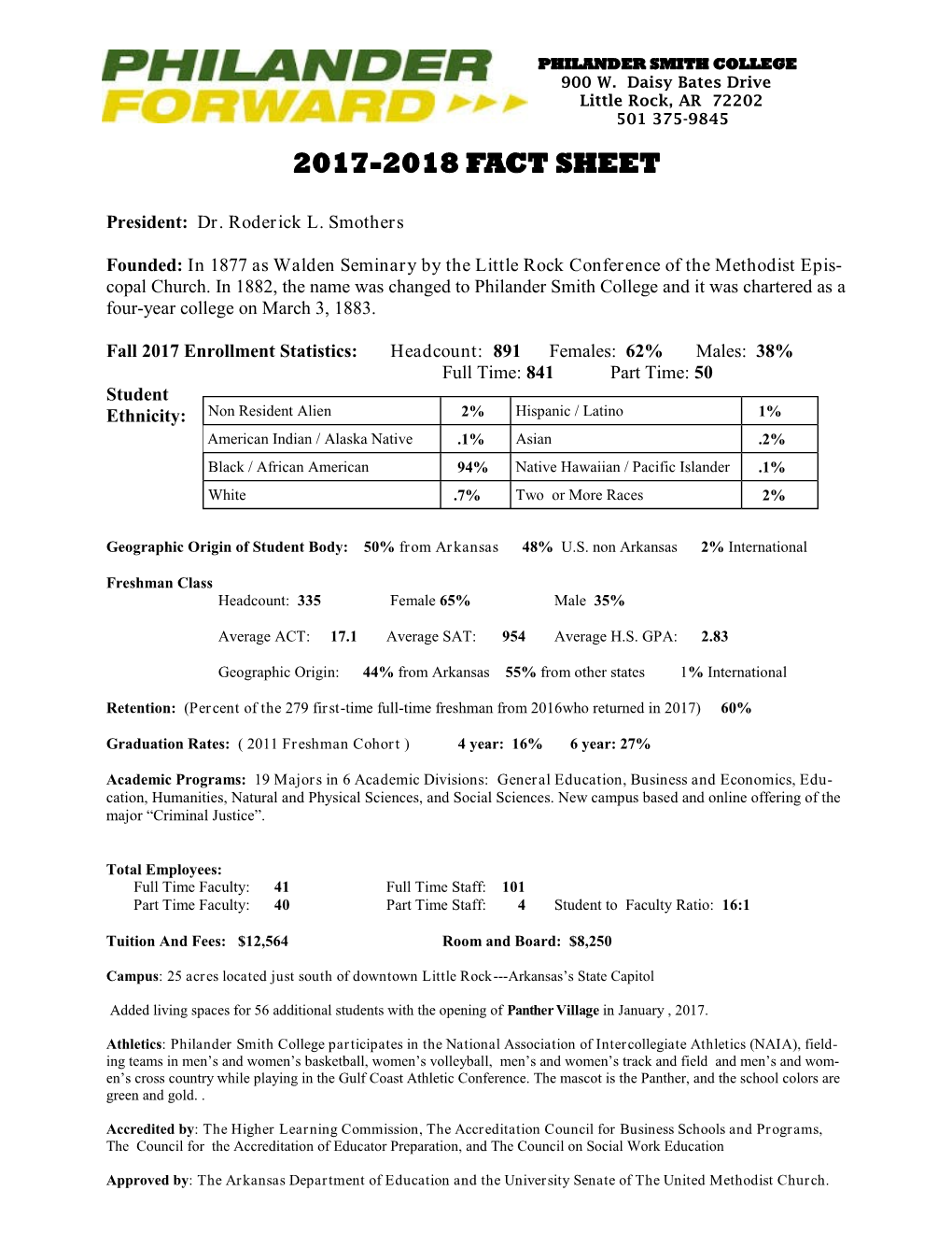 2017-2018 Fact Sheet